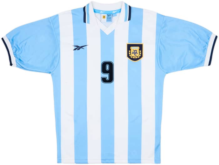 1999-00 Argentina Home Shirt Batistuta #9 - 9/10 - (S)