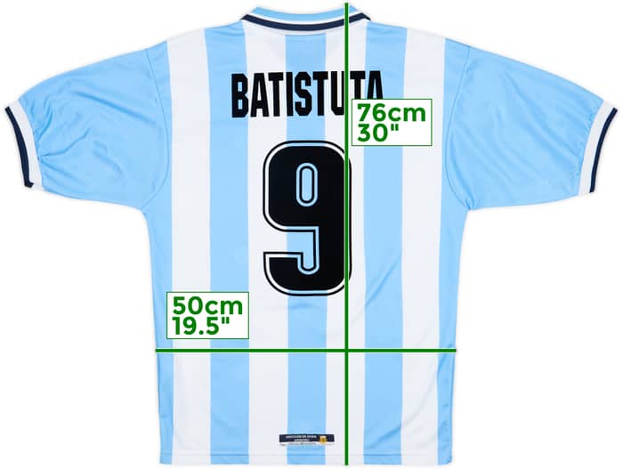 1999-00 Argentina Home Shirt Batistuta #9 - 9/10 - (S)