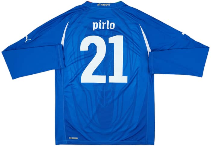 2010-12 Italy Authentic Home L/S Shirt Pirlo #21 - 9/10 - (XXL)