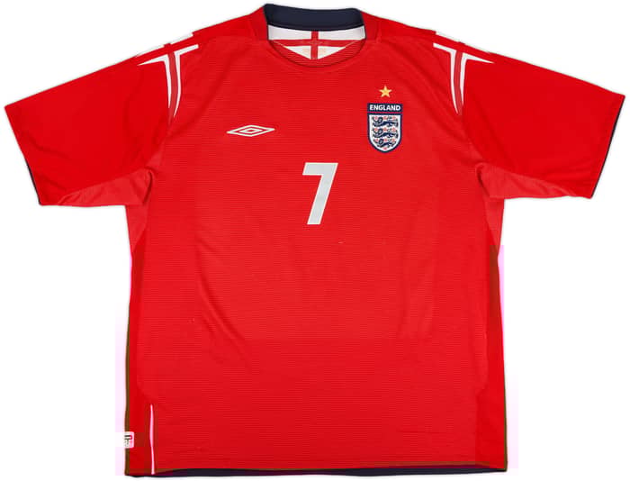 2004-06 England Away Shirt Beckham #7 - 7/10 - (XXL)