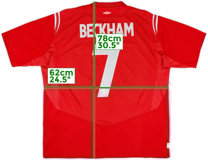 2004-06 England Away Shirt Beckham #7 - 7/10 - (XXL)