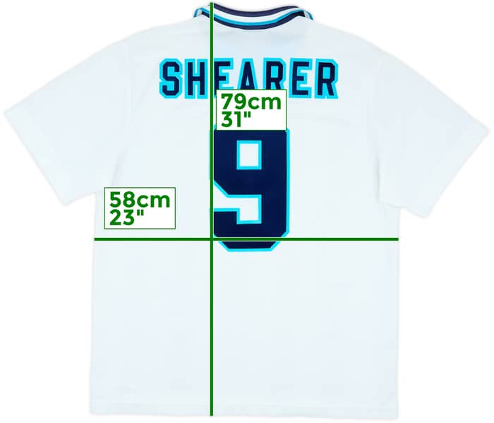 1995-97 England Home Shirt Shearer #9 - 8/10 - (XL)