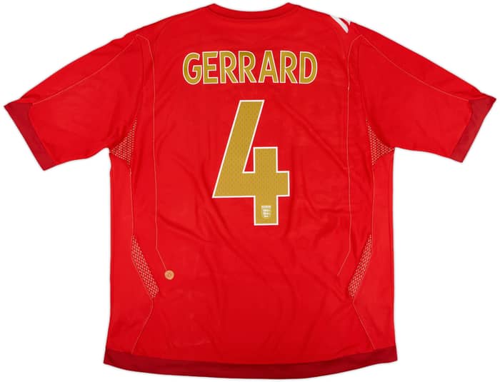 2006-08 England Away Shirt Gerrard #4 - 6/10 - (XL)