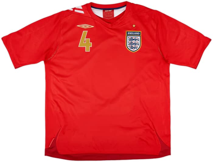 2006-08 England Away Shirt Gerrard #4 - 6/10 - (XL)