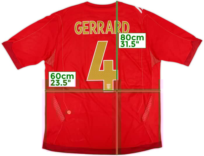 2006-08 England Away Shirt Gerrard #4 - 6/10 - (XL)