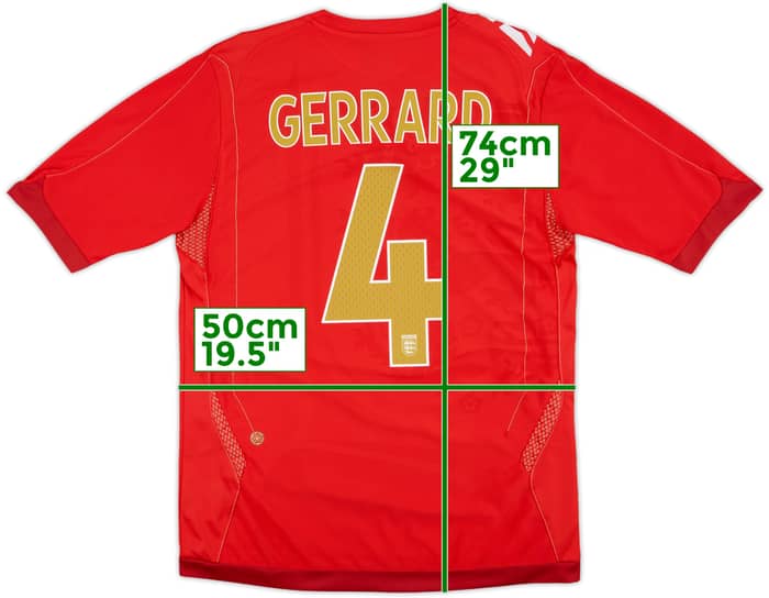 2006-08 England Away Shirt Gerrard #4 - 8/10 - (M)