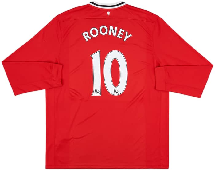 2011-12 Manchester United Home L/S Shirt Rooney #10 - 8/10 - (XXL)