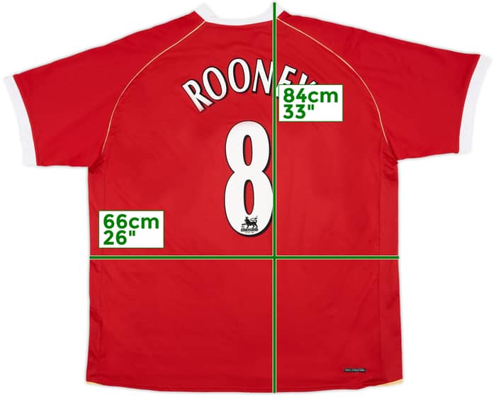 2006-07 Manchester United Home Shirt Rooney #8 - 8/10 - (3XL)