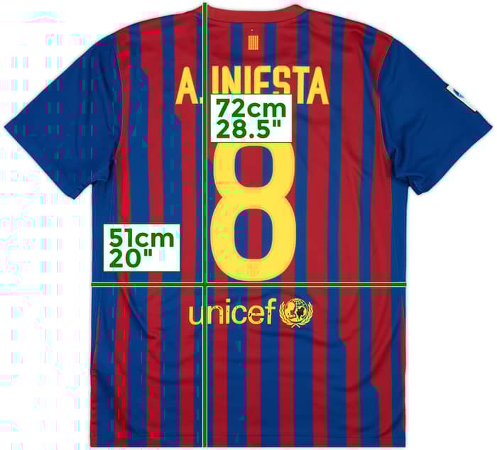 2011-12 Barcelona Home Shirt A.Iniesta #8 - 6/10 - (L)