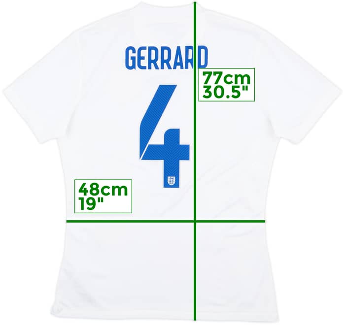 2014-15 England Player Issue Home Shirt Gerrard #4 - 8/10 - (L)
