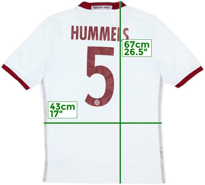 2016-17 Bayern Munich Third Shirt Hummels #5 - 6/10 - (XL.Boys)