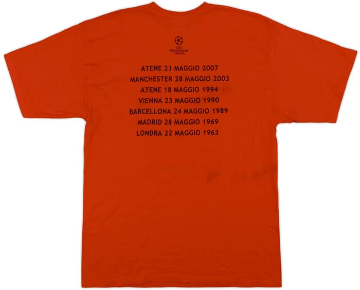 2007-08 AC Milan CL Winners adidas Graphic Tee - 8/10 - (L)