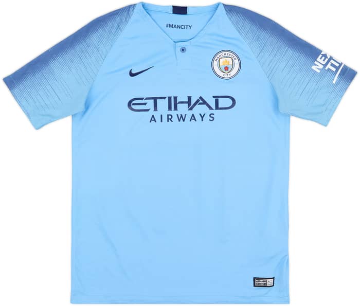 2018-19 Manchester City Home Shirt Kun Aguero #10 - 9/10 - (XL.Boys)