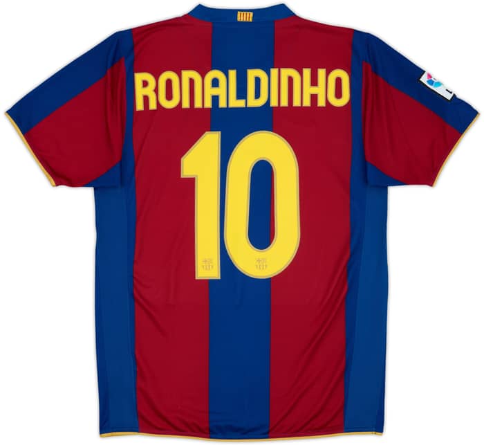 2007-08 Barcelona Home Shirt Ronaldinho #10 - 8/10 - (M)