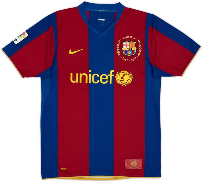 2007-08 Barcelona Home Shirt Ronaldinho #10 - 8/10 - (M)
