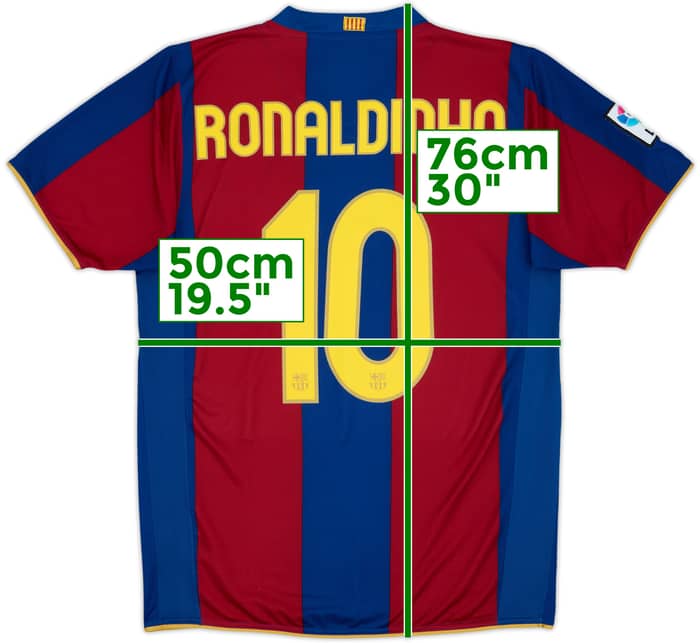 2007-08 Barcelona Home Shirt Ronaldinho #10 - 8/10 - (M)