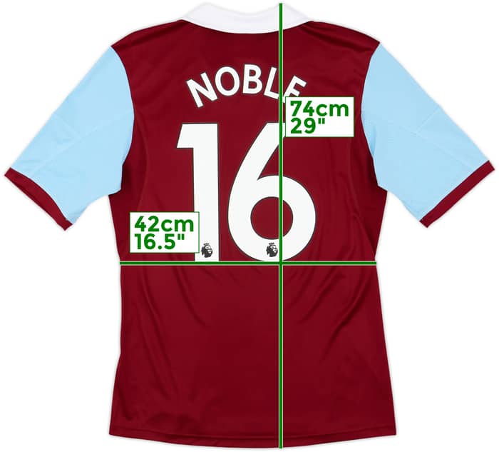 2013-14 West Ham Home Shirt Noble #16 - 8/10 - (S)