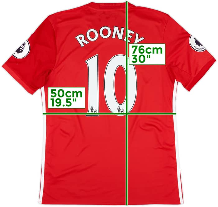 2016-17 Manchester United Home Shirt Rooney #10 - 6/10 - (M)
