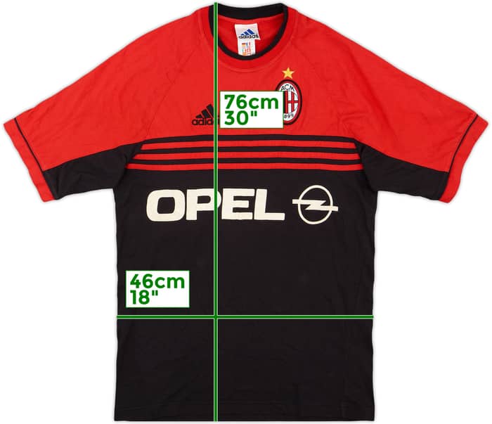 2000-01 AC Milan adidas Cotton Tee - 7/10 - (S)