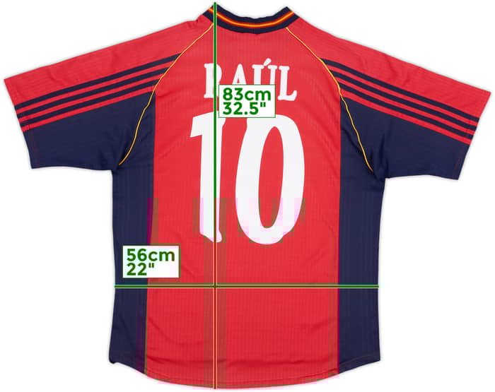 1998-99 Spain Home Shirt Raul #10 - 7/10 - (XL)