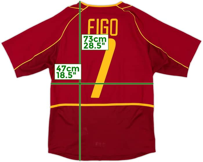2002-04 Portugal Home Shirt Figo #7 - 9/10 - (S)