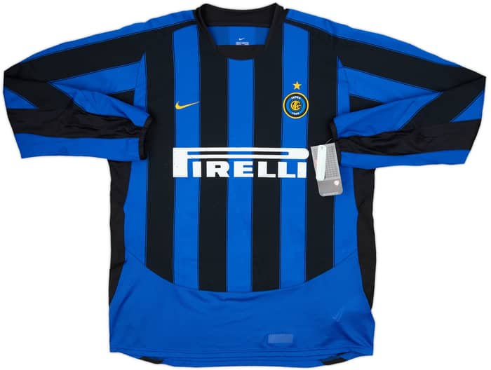 2003-04 Inter Milan Home L/S Shirt Adriano #10 (XL)