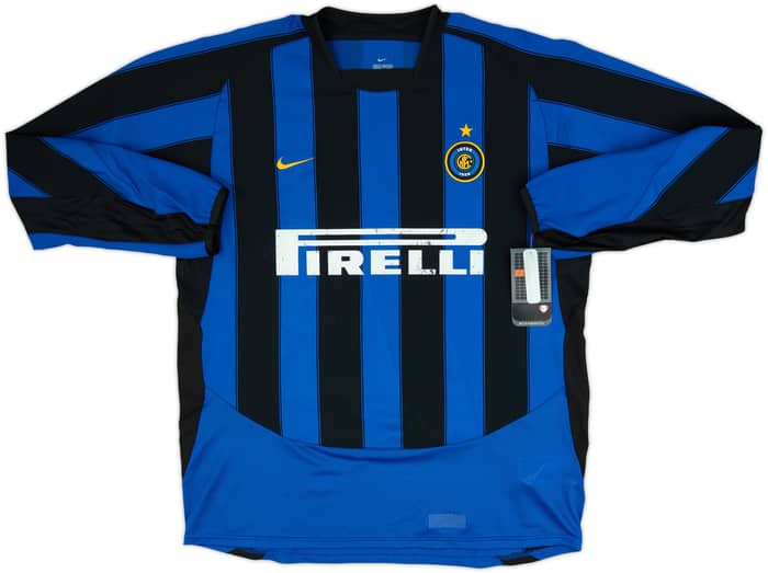 2003-04 Inter Milan Home L/S Shirt Adriano #10 (XL)