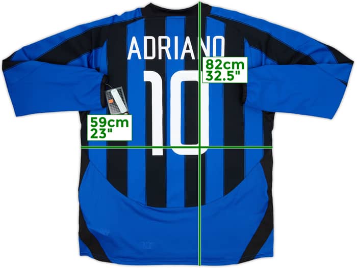 2003-04 Inter Milan Home L/S Shirt Adriano #10 (XL)