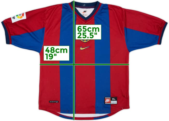 1998-00 Barcelona Home Shirt - 7/10 - (XL.Boys)