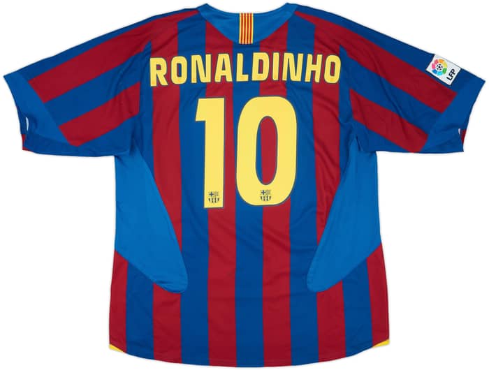 2005-06 Barcelona Home Shirt Ronaldinho #10 - 7/10 - (XXL)