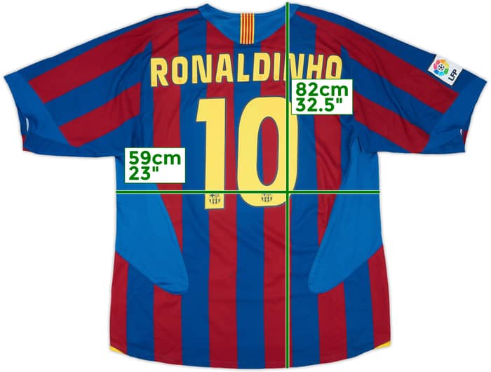 2005-06 Barcelona Home Shirt Ronaldinho #10 - 7/10 - (XXL)