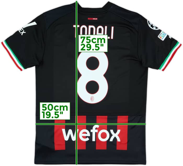2022-23 AC Milan Home Shirt Tonali #8 - 10/10 - (M)
