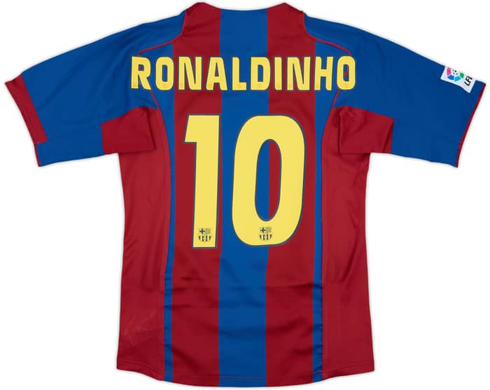 2004-05 Barcelona Home Shirt Ronaldinho #10 - 10/10 - (S)