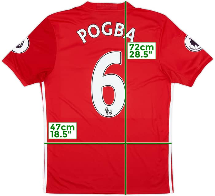 2016-17 Manchester United Home Shirt Pogba #6 - 8/10 - (M)