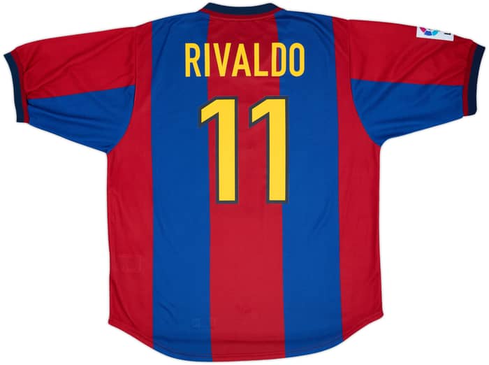 1998-00 Barcelona Home Shirt Rivaldo #11 - 9/10 - (XL)