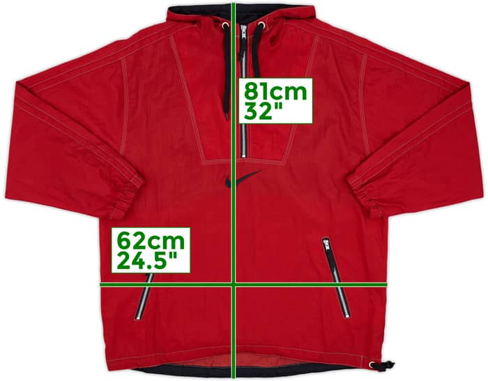 1996-97 South Korea Nike 1/2 Zip Hooded Drill Top - 9/10 - (S)