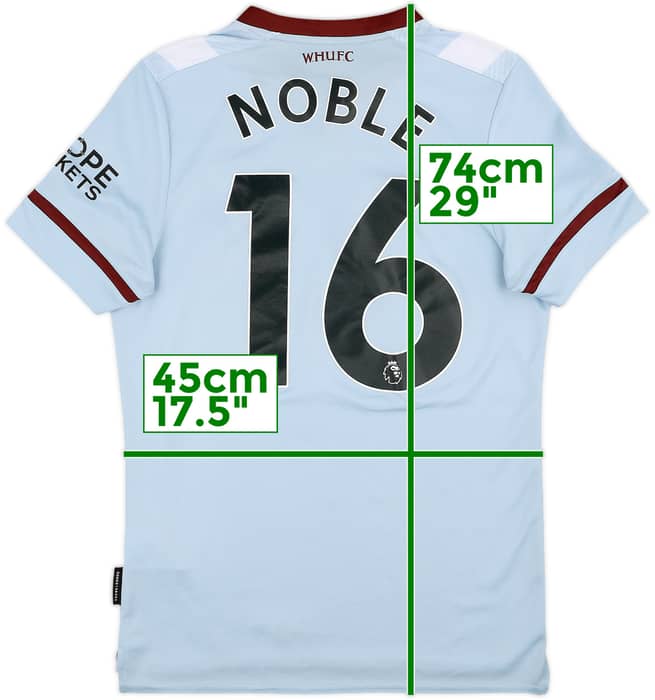 2021-22 West Ham Away Shirt Noble #16 - 8/10 - (S)