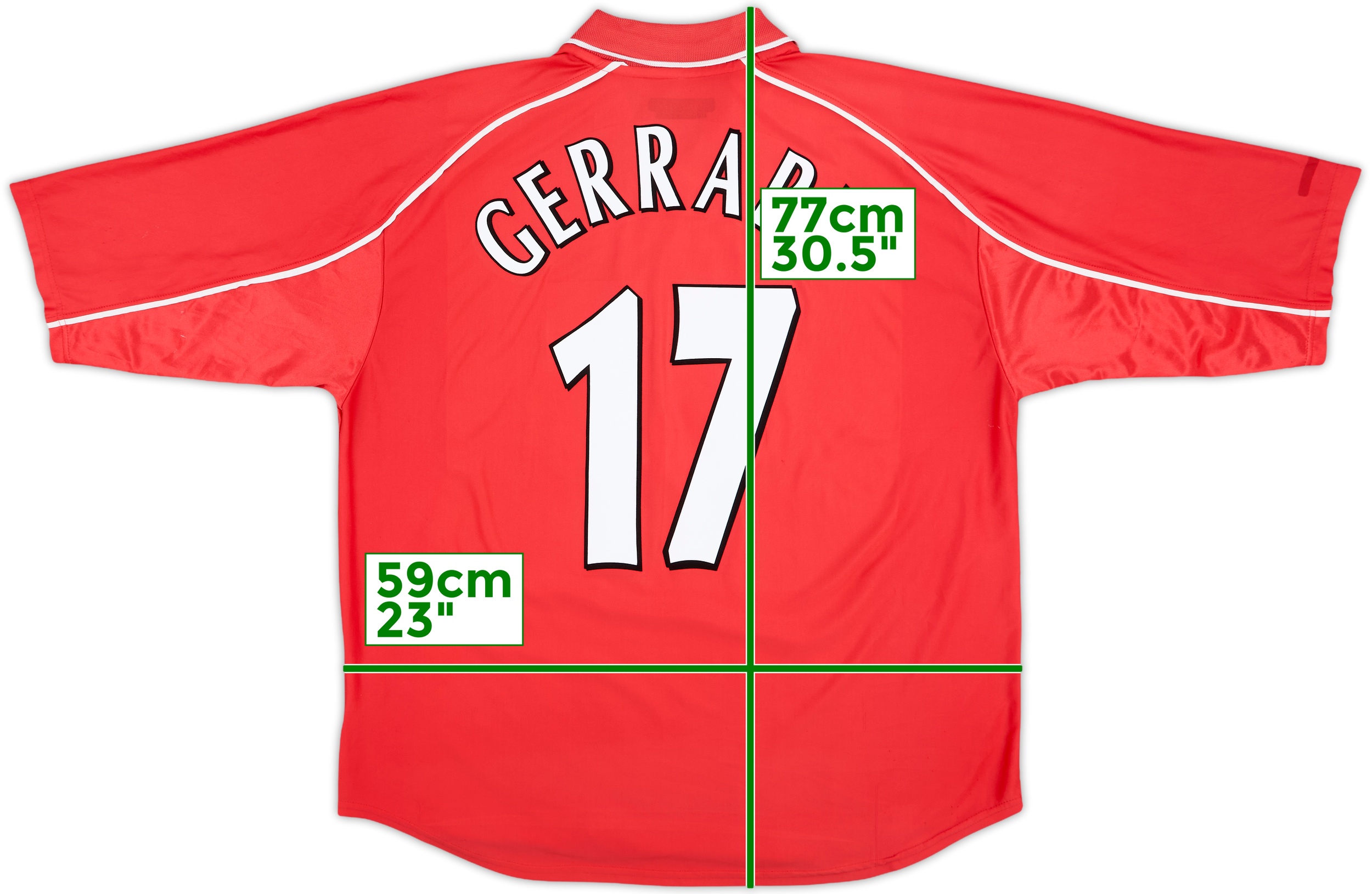2000-02 Liverpool Home Shirt Gerrard #17 - 6/10 - (XXL)
