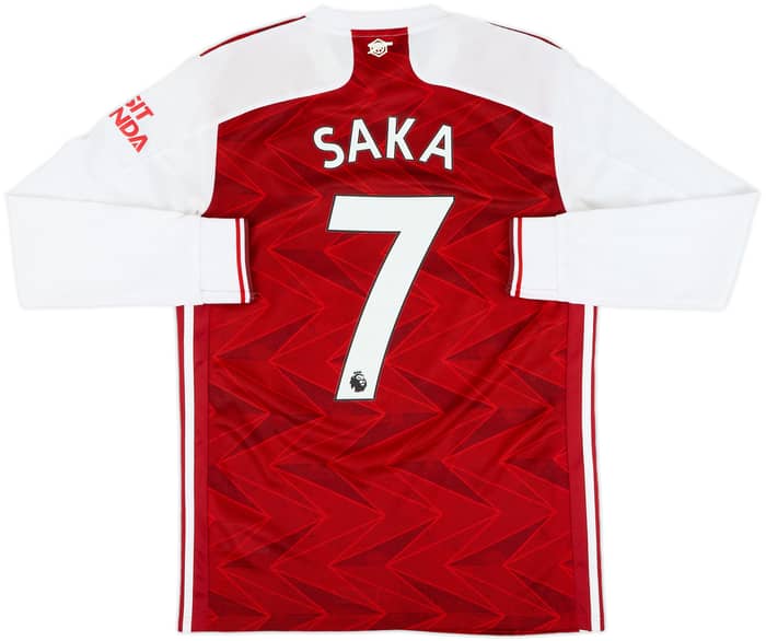 2020-21 Arsenal Home L/S Shirt Saka #7 - 8/10 - (S)