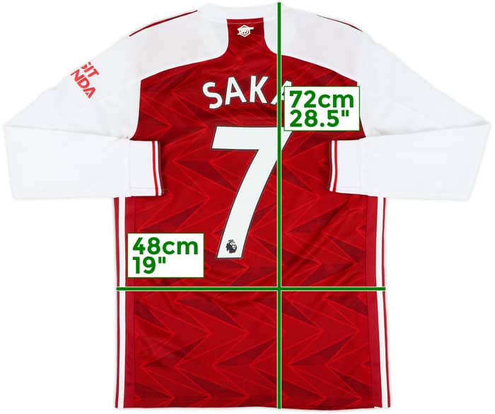 2020-21 Arsenal Home L/S Shirt Saka #7 - 8/10 - (S)