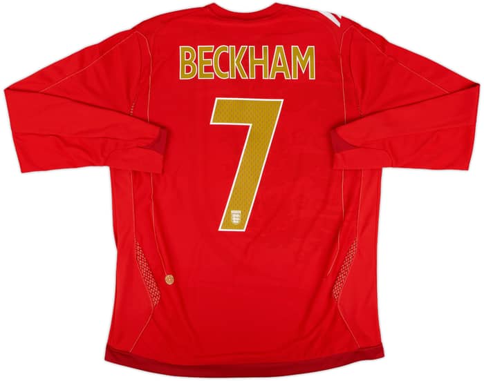 2006-08 England Away L/S Shirt Beckham #7 - 7/10 - (L)