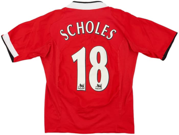 2004-06 Manchester United Home Shirt Scholes #18 - 7/10 - (S)