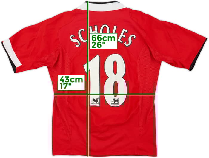 2004-06 Manchester United Home Shirt Scholes #18 - 7/10 - (S)