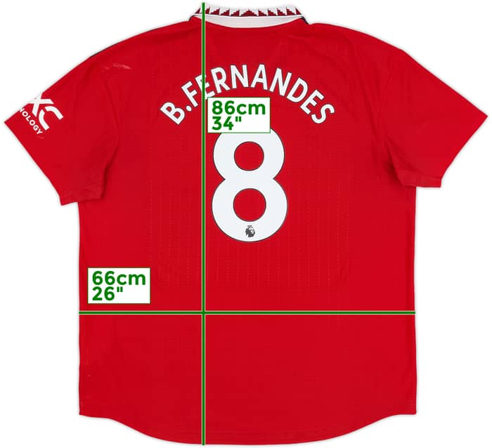 2022-23 Manchester United Authentic Home Shirt B.Fernandes #8 - 7/10 - (XXL)