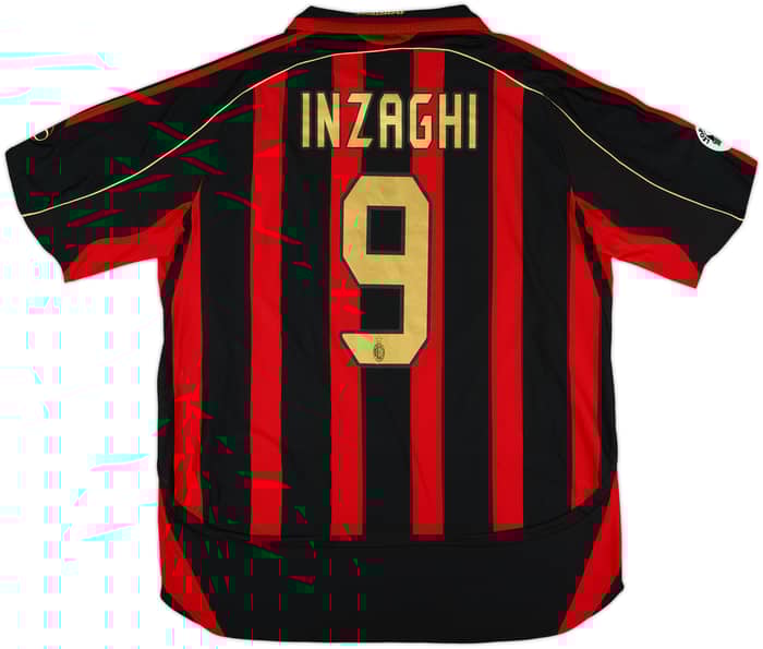 2006-07 AC Milan Home Shirt Inzaghi #9 - 6/10 - (XL)