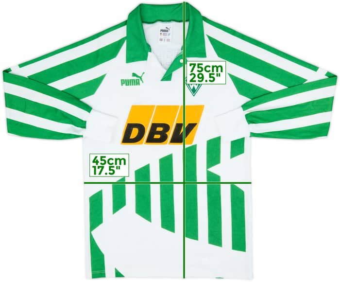 1994-95 Werder Bremen Home L/S Shirt - 8/10 - (S)