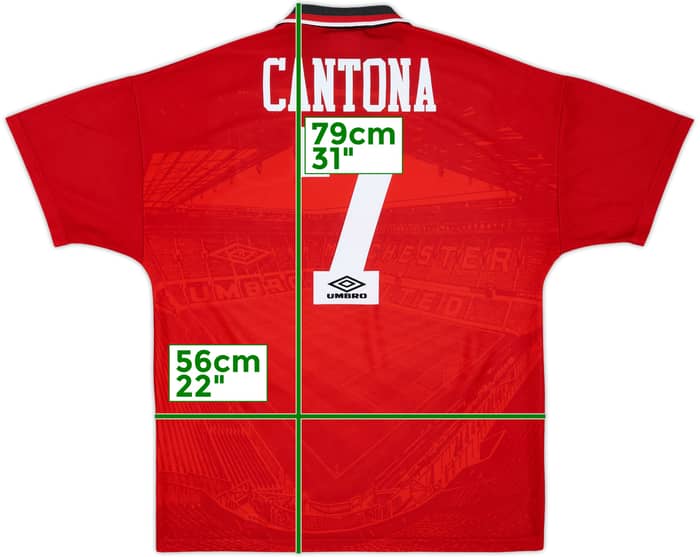 1994-96 Manchester United Home Shirt Cantona #7 - 9/10 - (L)