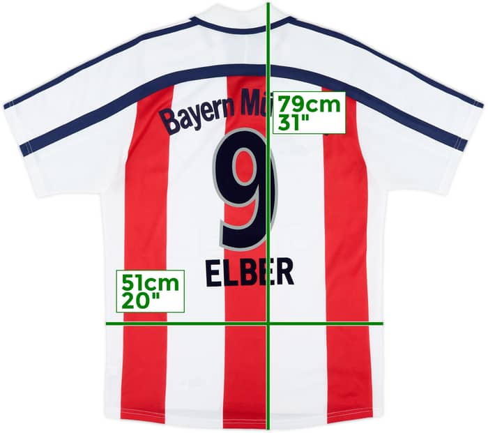 2000-01 Bayern Munich Away Shirt Elber #9 - 7/10 - (S)