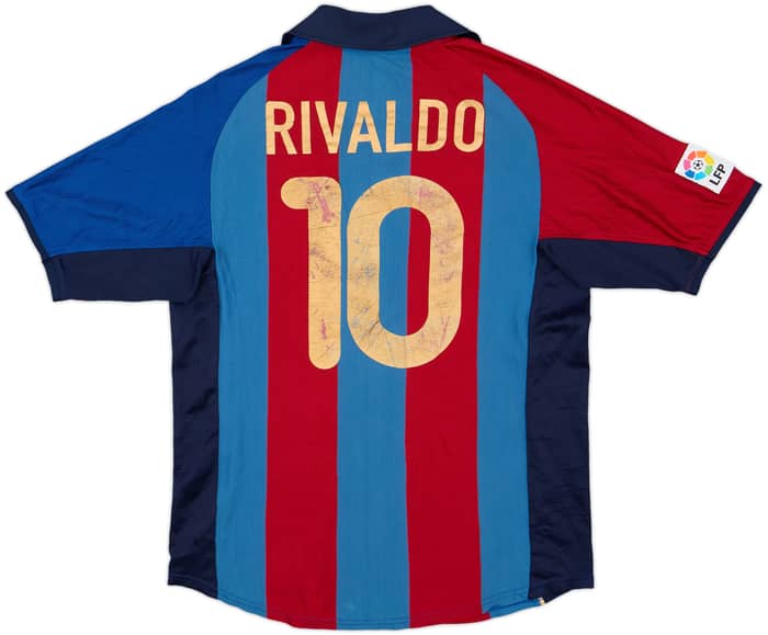 2001-02 Barcelona Home Shirt Rivaldo #10 - 5/10 - (S)