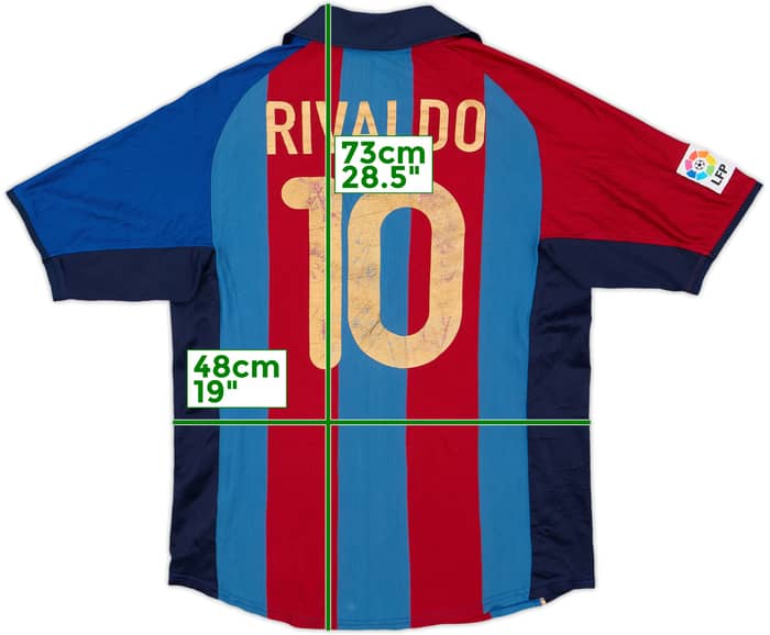 2001-02 Barcelona Home Shirt Rivaldo #10 - 5/10 - (S)